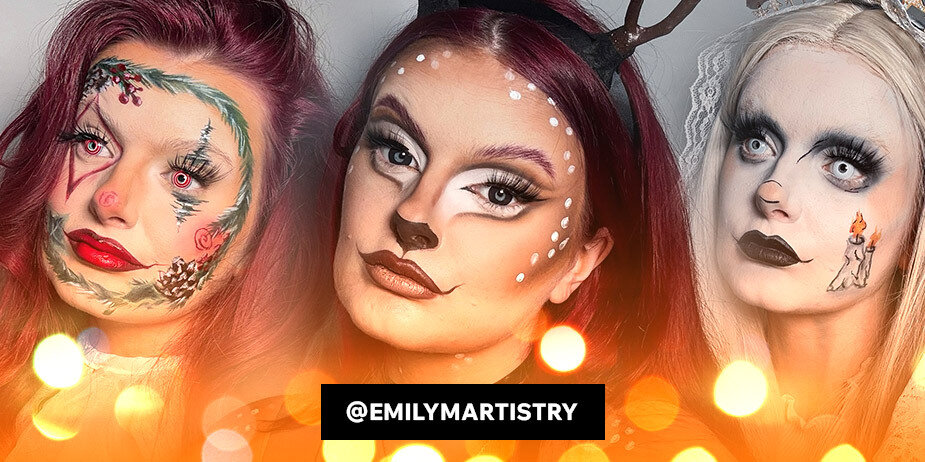 Weihnachts-Make-up-Looks und Ideen mit Verrückten Linsen