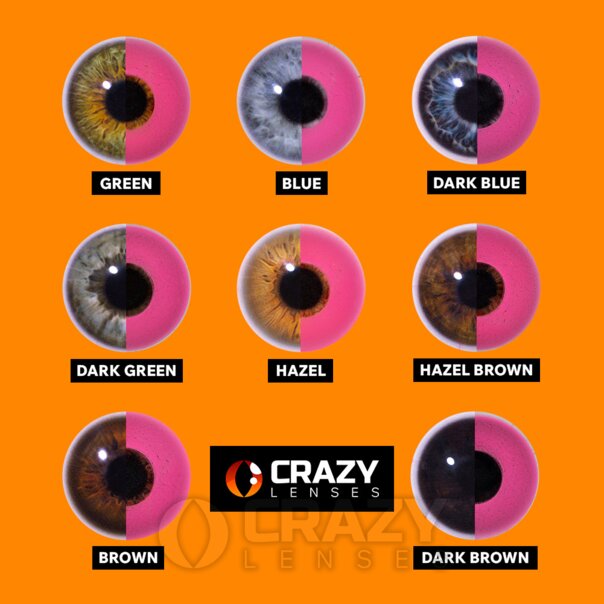 Lentilles de contact fantaisie roses UV (journalières) | Crazy Lenses