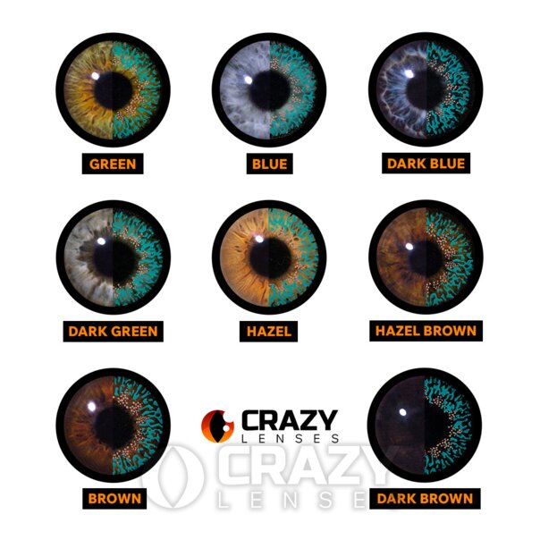 Aqua 3 Tone Contact Lenses (Pair) Colored Contact Lenses