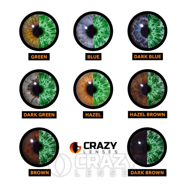 UV I-Glow Cosplay Green Contact Lenses (Daily) | Crazy Lenses