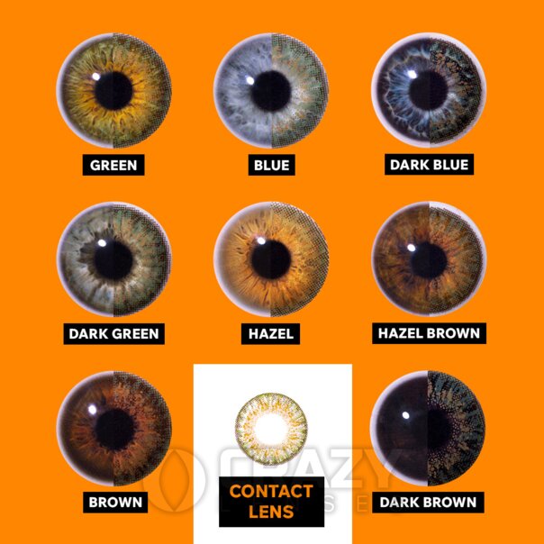 Lentes de contacto naturales verdes tricolor (30 días)