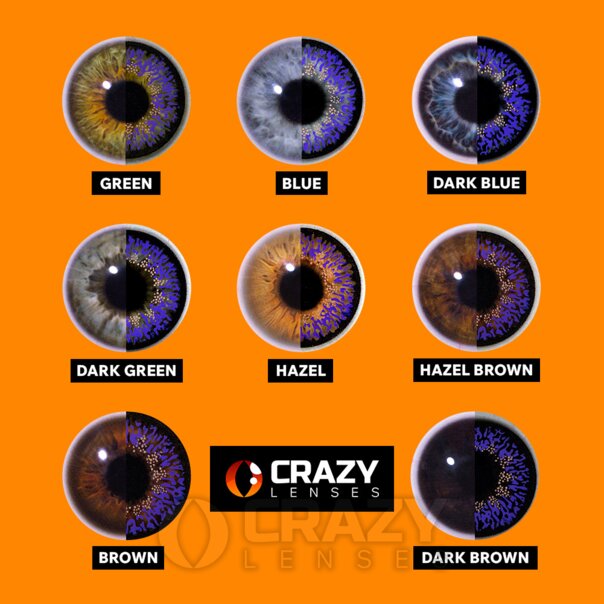 Violette 3-Ton-Augenaccessoires | Verrückte Kontaktlinsen