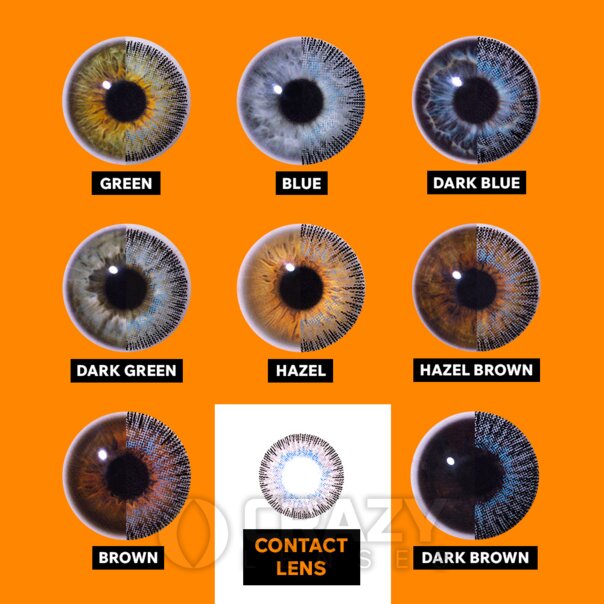 Lentilles de contact naturelles tricolores gris bleu (30 jours)