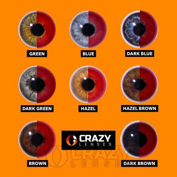 Lenti a contatto rosse UV per costumi (giornaliere) | Crazy Lenses
