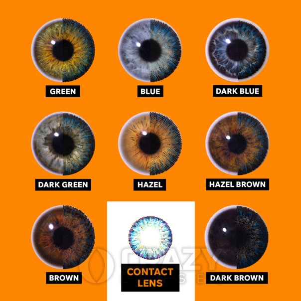 Zweifarbige, dunkelblaue, natürliche Kontaktlinsen (Tageslinsen)