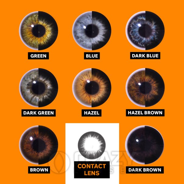 Natürliche Runde Schwarze Kontaktlinsen (90 Tage)