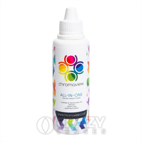 Chromaview 100ml Solucion y estuche para lentes de contacto todo en uno | Cuidado y accesorios de lentes de contacto
