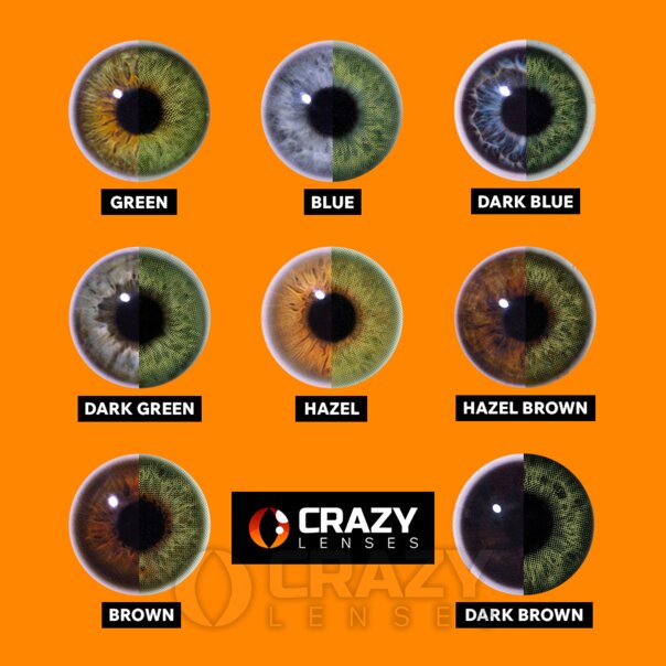 Lentilles de contact naturelles vert grenat (journalières) | Crazy Lenses