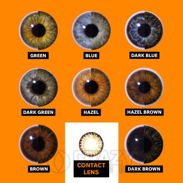 Dreifarbige natürliche Kontaktlinsen in Haselnussbraun (Tageslinsen) | Crazy Lenses