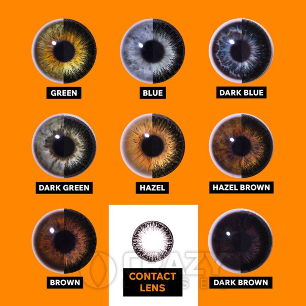 Zweifarbige Schwarze Kontaktlinsen | Natürliche Tages-Kontaktlinsen