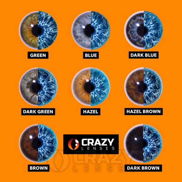 UV-I-Glow Cosplay-Kontaktlinsen, blau (für den täglichen Gebrauch) | Crazy Lenses