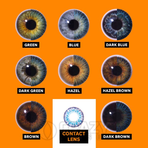 Lentes de contacto naturales azules tricolor (30 días) | Crazy Lenses