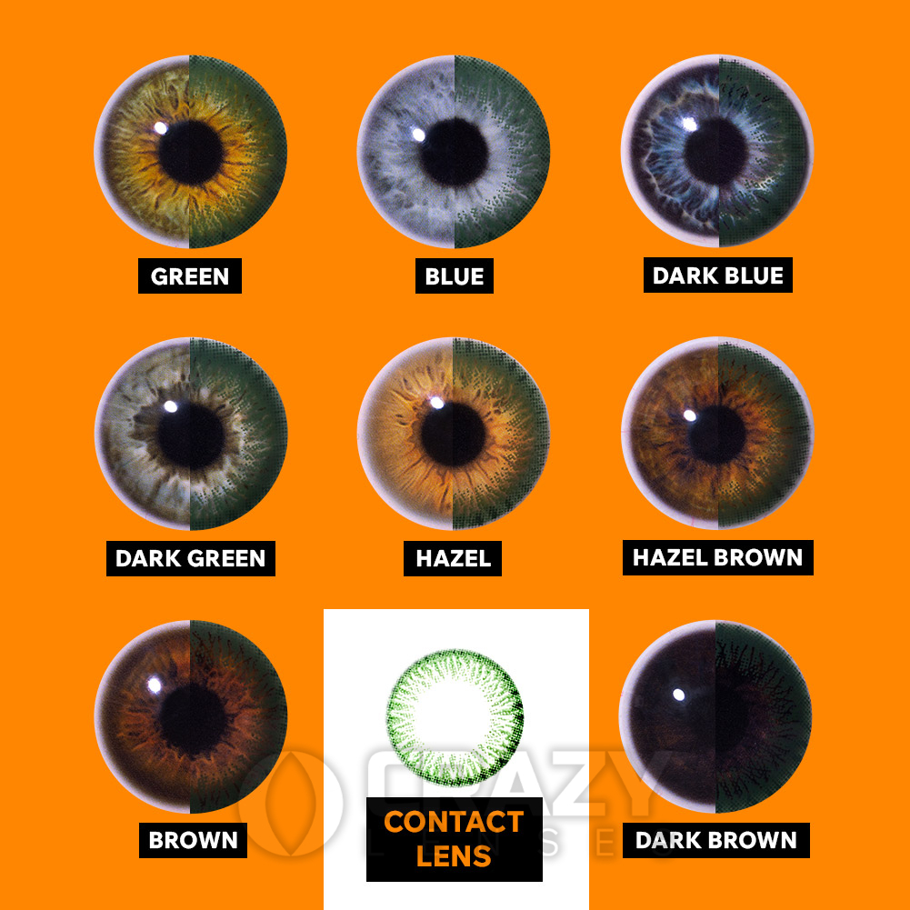 Lens Color Example Two Tone Aqua Mystic Natural Contact Lenses (90 Day) | Crazy Lenses