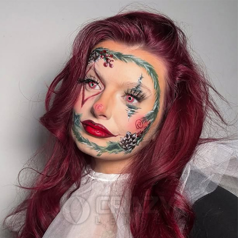 Spiral Red Costume Contact Lenses | Monthly colored Contacts