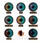 Aqua One Tone Eye Accessories (Pair) Colored Eye Accessories